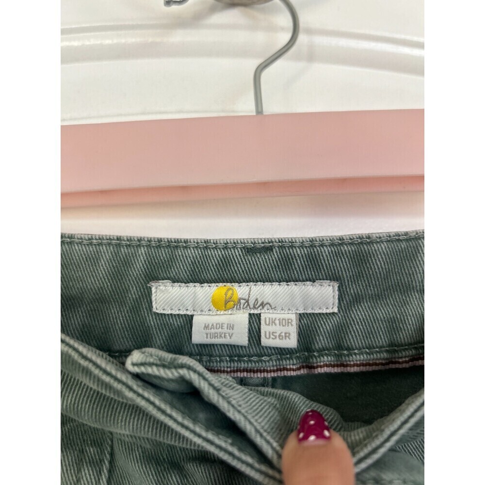Boden Olive Green Wide Leg Utility Pants Size 6R chic minimalist retro boho 90s - Picture 7 of 12